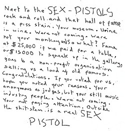 Sex Pistols note