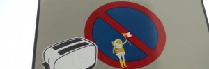 Toaster and astronaut graffiti