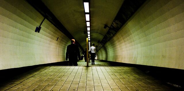 The Waterloo and City Line tunnel in Bank Station