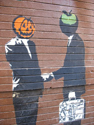 Pumpkin headed man