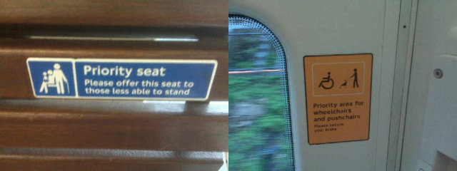 Priority seat, priority area