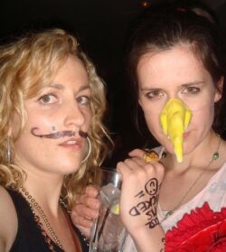Liz with moustache