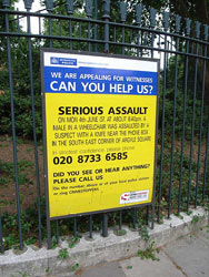 Yellow police sign