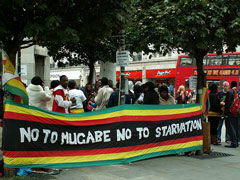 Protest outside Zimbabwe Embassy