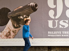 Gun on billboard