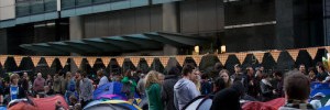 Tents, bunting and fluffiness at Climate Camp yesterday / image courtesy of Zaykoski from the Londonist Flickr pool