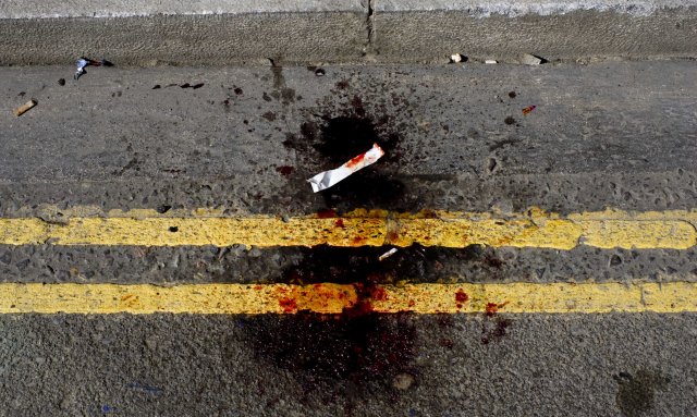Blood at roadside
