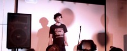 Simon Amstell. Blurry and sweaty.