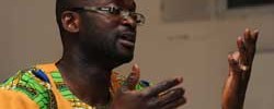 Jollof Pot's Albert Mensah-Tandoh speaking about the role food and cooking play in Ghanaian culture. Photography by Chris Osburn
