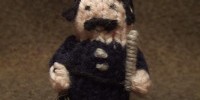 Knitted policeman by Heather Brown / M@ Brown