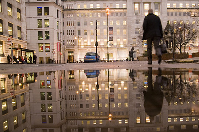 Finsbury Square puddle