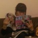 Image: author enjoying magazines the traditional way