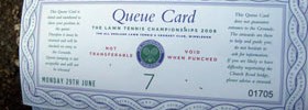 Caroline's queue card from 2009