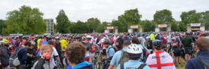 The start of the London to Brighton bike ride on Clapham Common yesterday by estherase via the Londonist Flickrpool