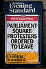 Democracy Village post eviction notice, Parliament Square.