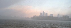 Snowstorm sweeps Canary Wharf, Feb 2009