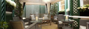 The Cognac and Cigar garden at Dukes Hotel in London June 2010