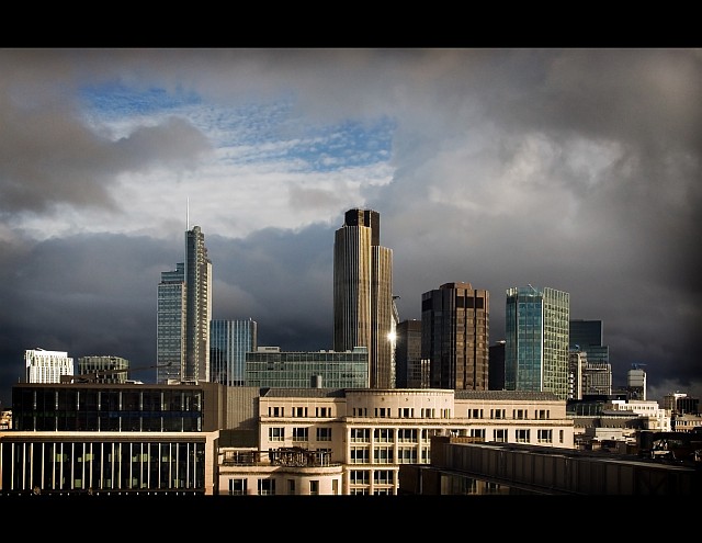 Rain clouds behind the City