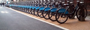 Cycle Hire bikes at Waterloo station