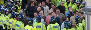 Police reception for Swansea football supporters, London Victoria Station, 31 March 2007