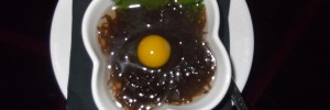 Mozuku: seaweed grown on sea rock served with sweet vinegar
