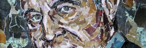 Paper portrait of Bob Hoskins