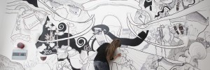 The artist at work.