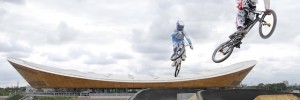Riders try the course for the first time ahead of the London Prepares BMX competition