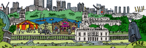 Greenwich Comedy Festival poster from 2010 by Rose Stallard