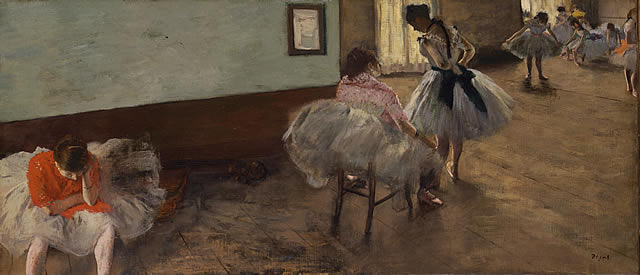Edgar Degas Deux Danseuses au Foyer (L’école de danse), c. 1873-5 Pastel and gouache on paper 298 x 210 mm Private collection, courtesy of Halcyon Gallery, London