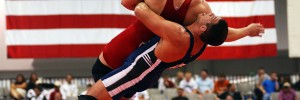A Greco-Roman wrestling match