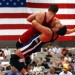 A Greco-Roman wrestling match