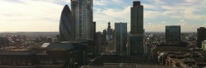 The view from Broadgate Tower last year. See how the Shard has grown.