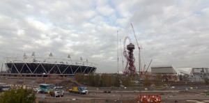 L-R: Olympic Stadium, the Orbit, Aquatics Centre. Photo / Dean.