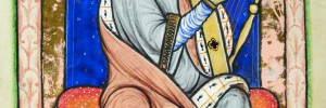 King David in the Psalms, The Westminster Psalter, London, c. 1200 , British Library, Royal 2 A. xxii, f. 14v