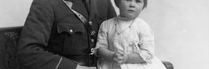 Lieutenant A Dodgson photographed with his daughter