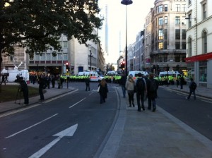 The scene in Finsbury Square, around 3.30pm.