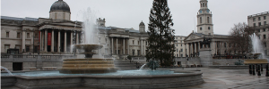 Trafalgar Square on Christmas morning. Get Nelson all to yourself.