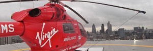 The London Air Ambulance overlooks the City.