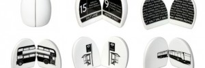 Salt and pepper shakers in five transport themes.