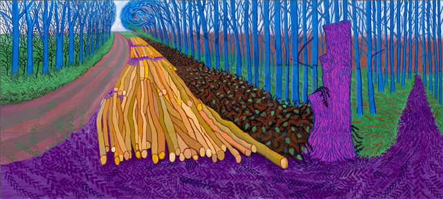 Winter Timber, 2009. Oil on 15 canvases, 274 x 609.6 cm. Private Collection. © David Hockney. Photo: Jonathan Wilkinson