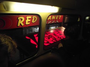 Another view of a Bus-Top outside the appropriately situated Red Planet Pizza place in Shoreditch. (Image: Hazel Tsoi-Wiles)