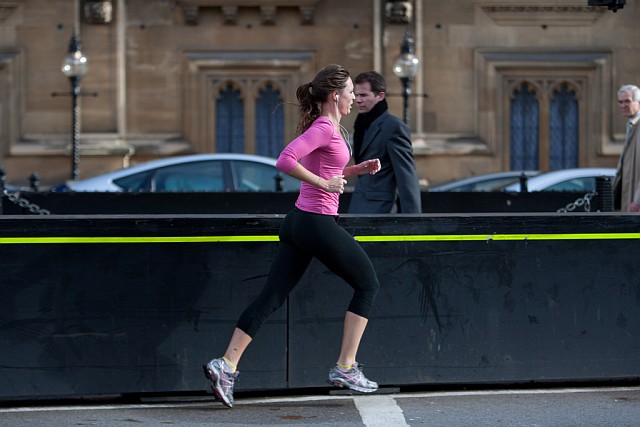 Jogger near Old Palace Yard Jogger near Old Palace Yard