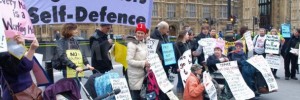 Protesters outside the House of Lords on 11 January