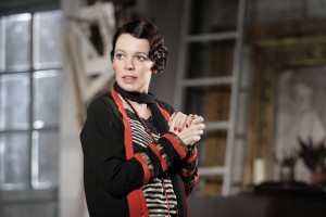 Olivia Colman wears wonderful costumes as the sexy Myra Arundel. Photo by Catherine Ashmore