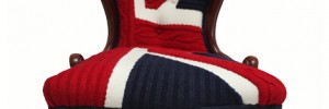 Maggie is a well-loved nursing chair, revived with a modern interpretation of Melanie Porter's signature knitted Union Jack. From £1,400