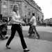 Striding out across Oxford Circus, by Pierre Mallien
