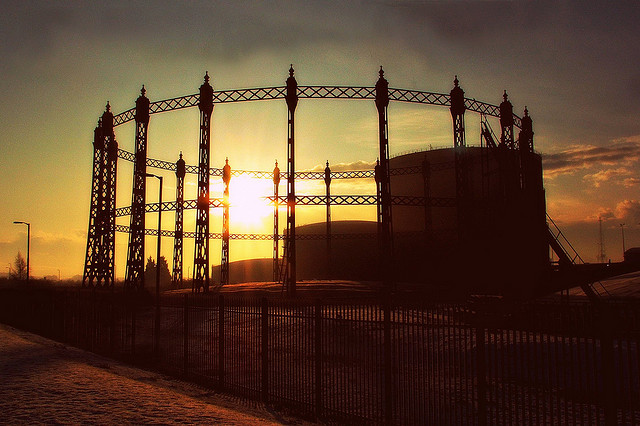 Beckton Gasworks Sunset over Stench