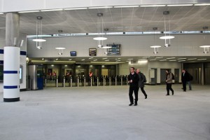 The new ticket hall; the entrance to the national rail staion is to the right