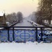 Snow on Bonner Bridge, over the canal by Victoria Park